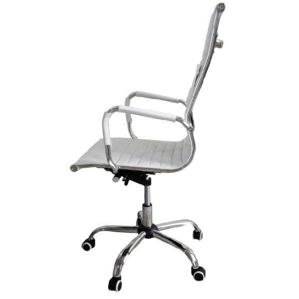 Designer Epsom luxury high back ribbed office chair White