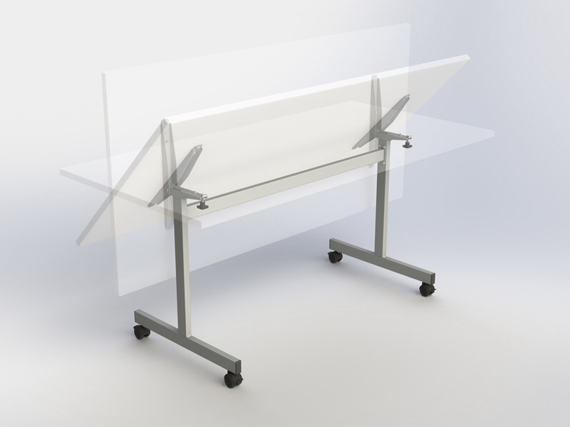 Economy Rectangular mobile  tilt top flip  folding table economy range on castors or glides
