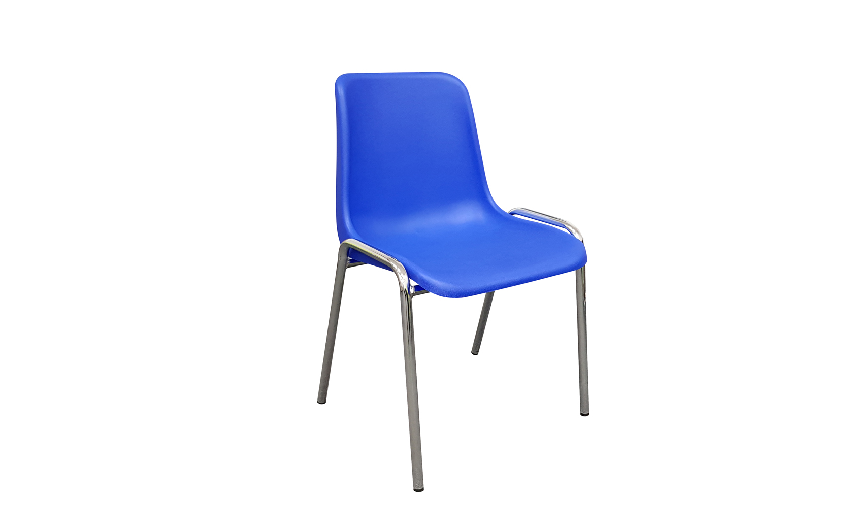 Endurance multi purpose stacking chair plastic shell chrome legs Cobalt Blue