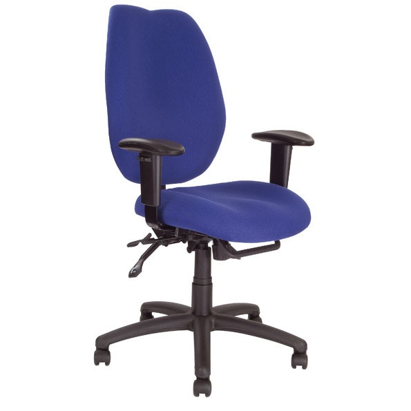 Ergonomic High Back Multi-functional Task Operator Chair with Adjustable Arms in blue or black