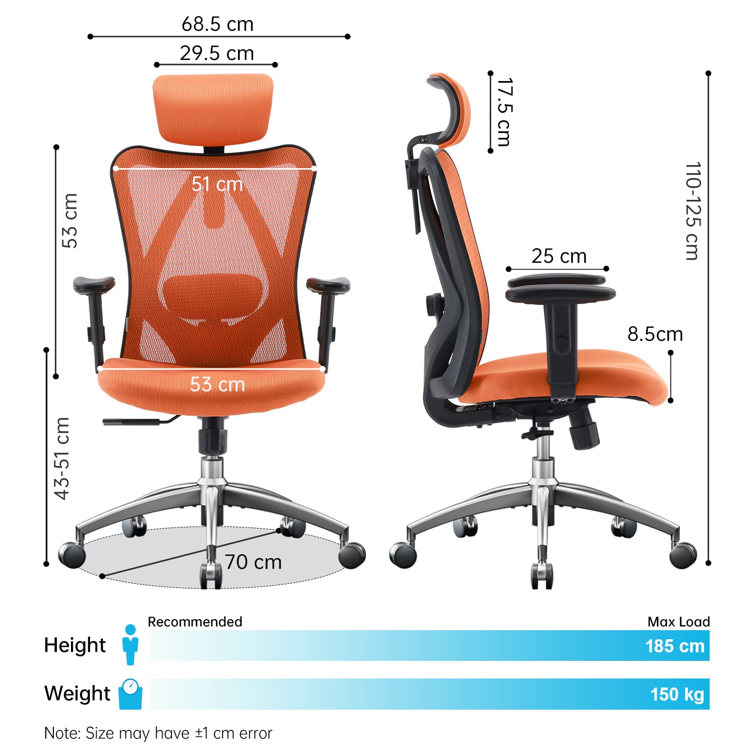 Ergonomic Mesh Back Chair Orange