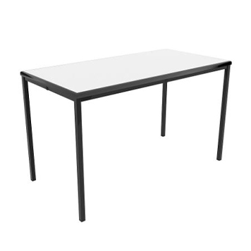 Ex Stock Classroom table 1200 mm w x 600 mm d x 590 mm h Grey laminate top Grey edge Black legs