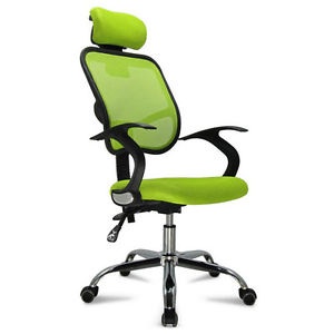 Executive mesh chair with headrest green