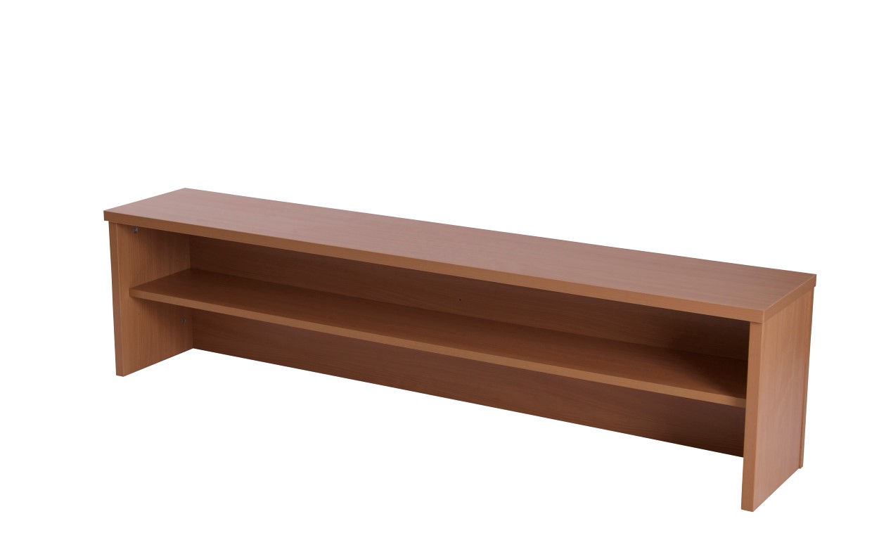 Bonjour 1600 reception hood Warm Beech shown with counter (sold separately) 