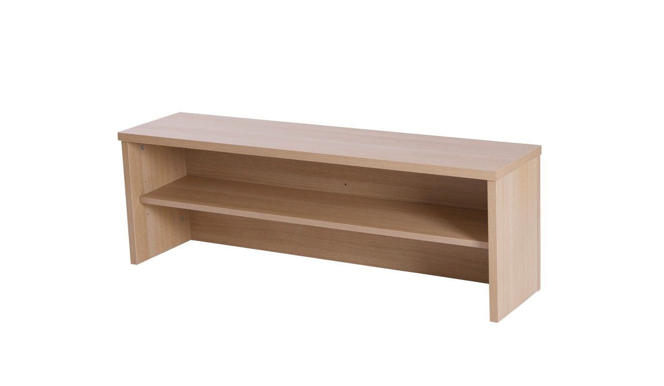 Bonjour 1200 reception hood Blonde Oak shown with counter (sold separately) 