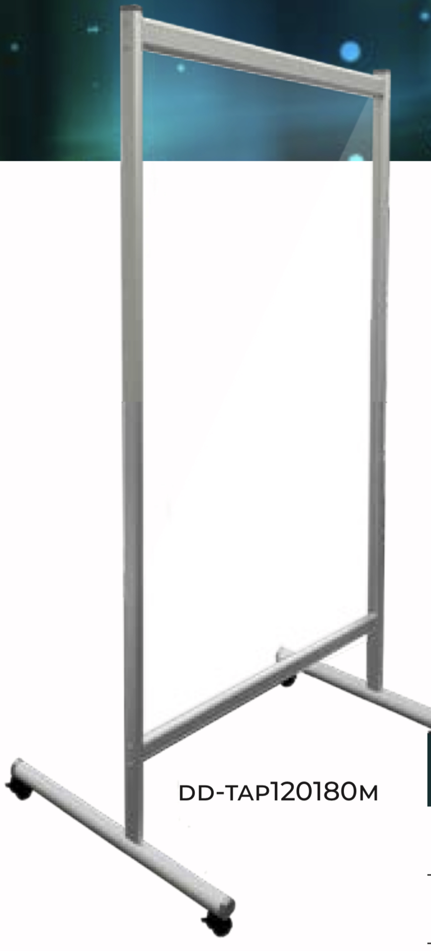 FLOORSTANDING PERSPEX SCREEN W 1230 x H 1780 x D 620 MOBILE PROTECTIVE PARTITION WALLS ACRYLIC GLASS  