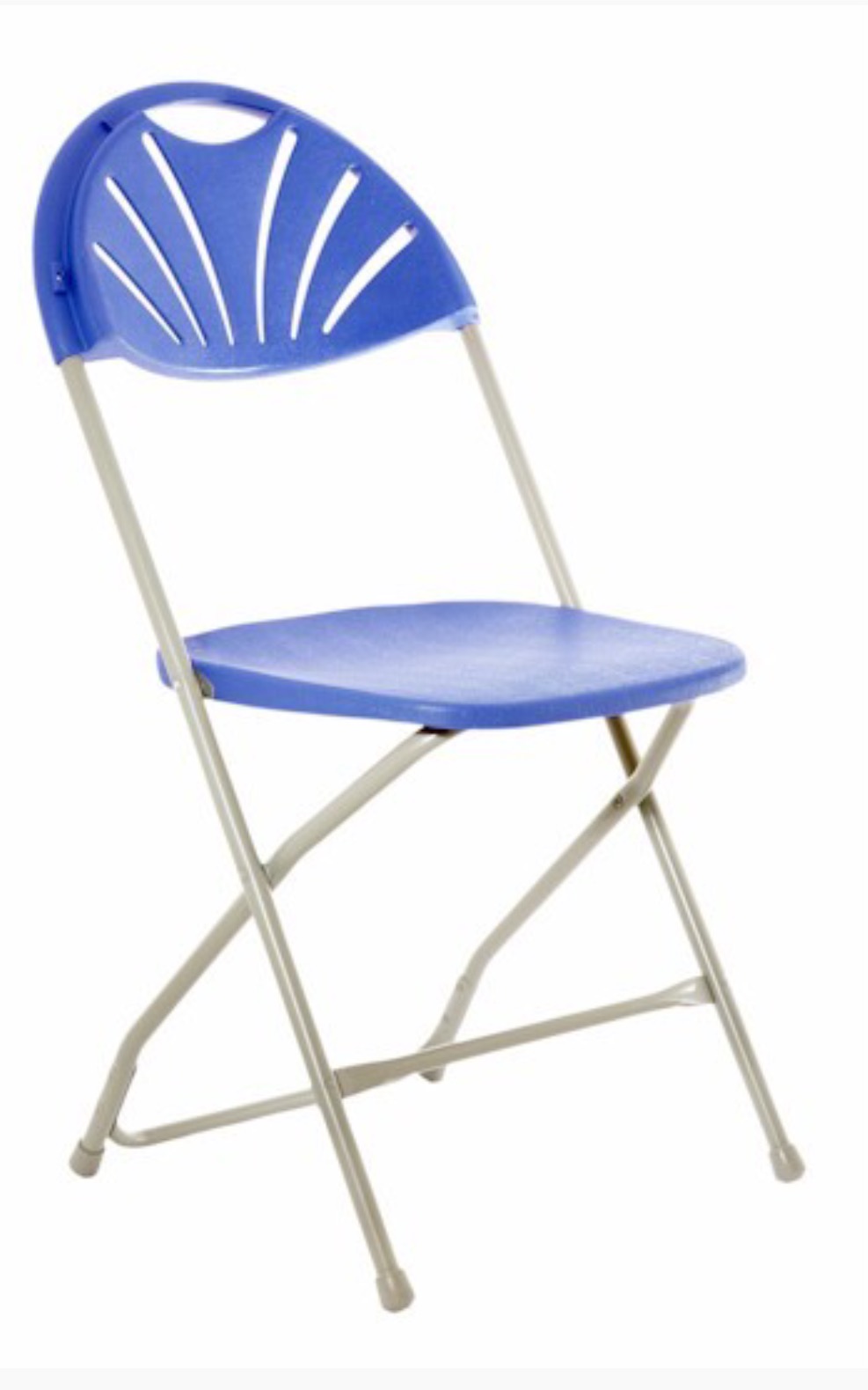 Fan Back Folding Chair - Blue