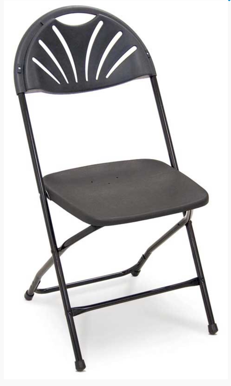 Fan back folding chair black