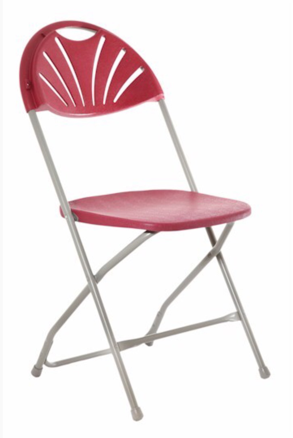 Fan back folding chair red