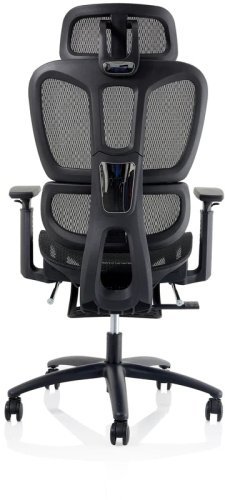 Flexi multi adjustable task mesh seat and back chair with foldaway extendable footrest in black 