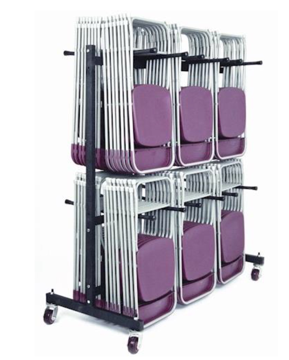 Folding Chair Trolley Double Tier 3 rows 