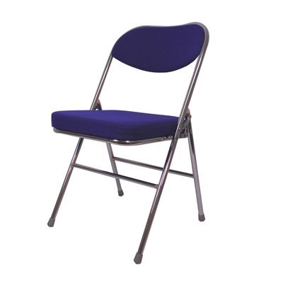 Folding Chair - blue  fabric and silver frame