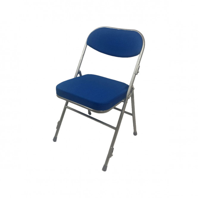 Folding Deluxe extra padded seat and back chair blue 