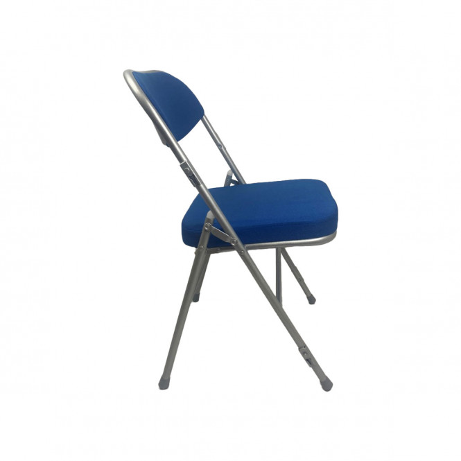 Folding Deluxe extra padded seat and back chair blue fabric