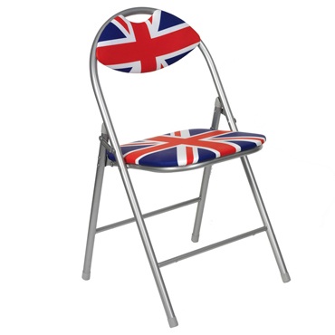 Folding chair upholstered Union Jack 