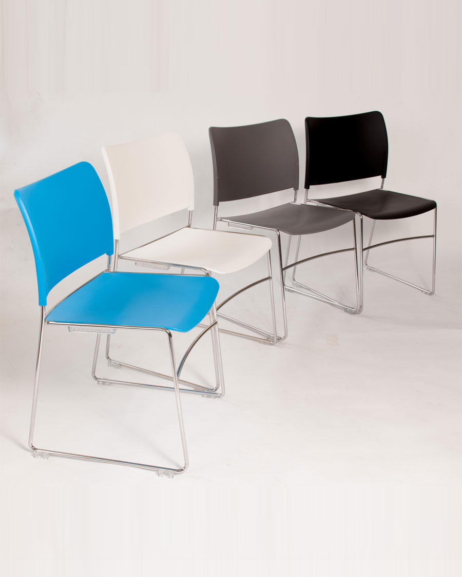 High density stacking chair z lite blue ,white, black or grey
