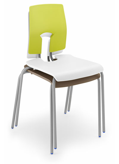Hille designer SE stacking chair two tone colours and 6 different seat  heights 