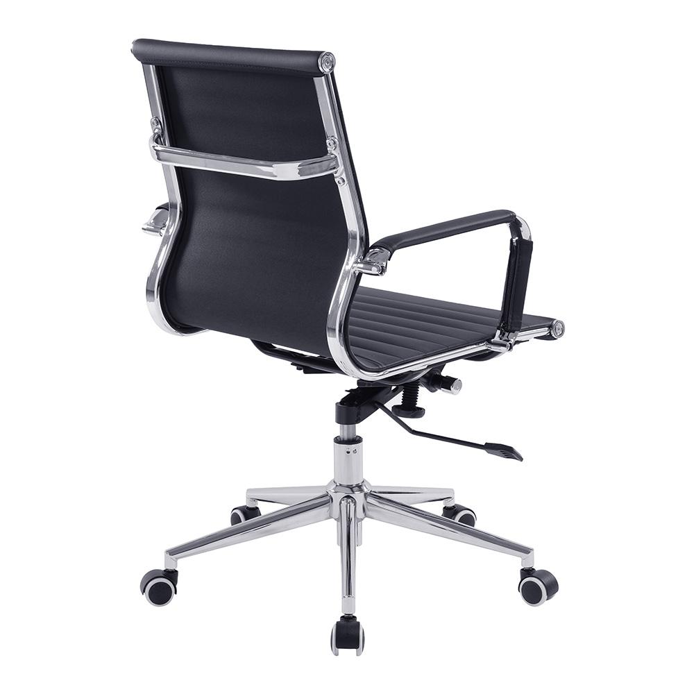Home Office Eames Style Luxury Low  Back Ribbed Office Chair Black 2 