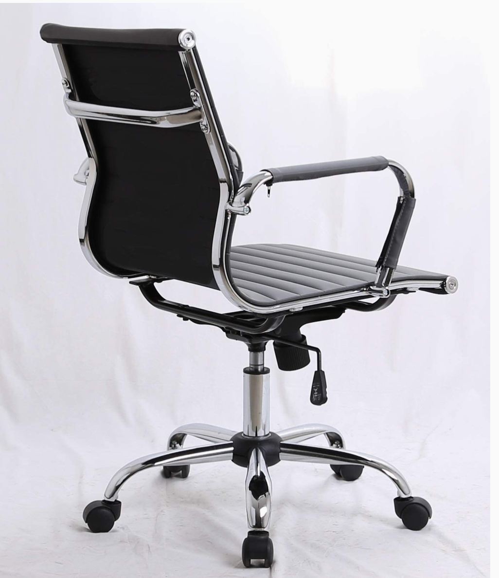 Home Office Designer Epsom luxury low  back ribbed office chair Grey
