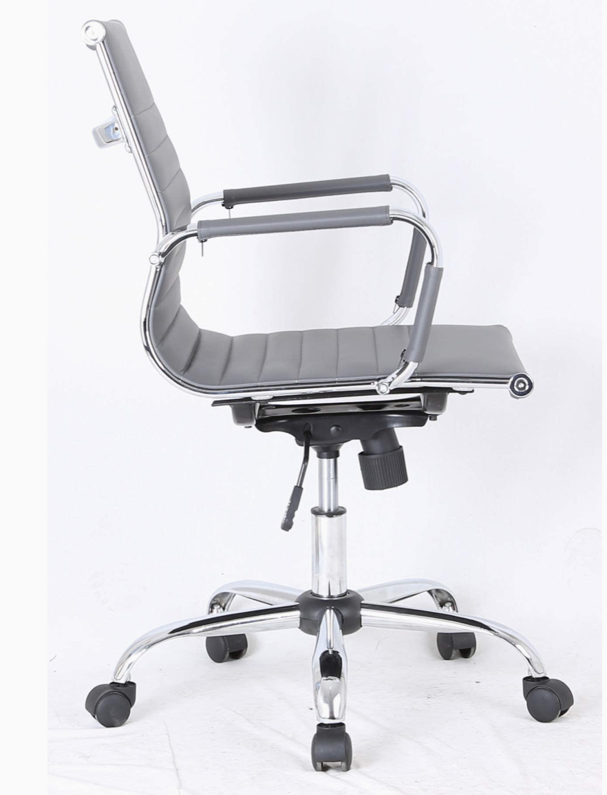 Home Office Designer Epsom luxury low  back ribbed office chair Grey