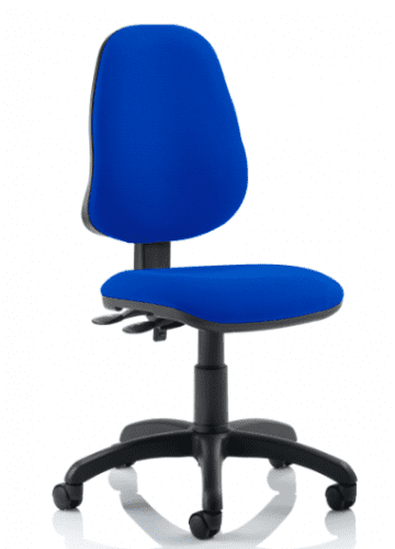 Home Office Operators Chair with 2 levers in blue fabric 