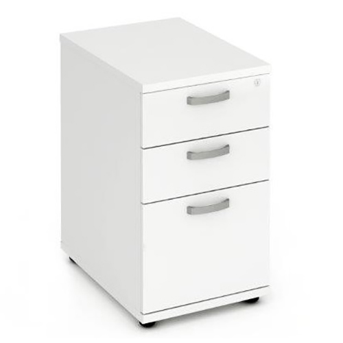 Impulse 600 Desk High Pedestal 3 Drawer White