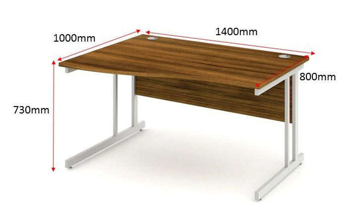 Impulse Cantilever 1400 Left Hand Wave Desk Walnut