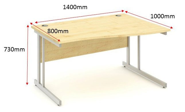 Impulse Cantilever 1400 Right Hand Wave Desk Maple