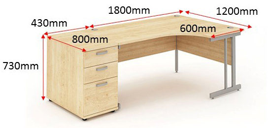 Impulse 1800 Right Hand Cantilever Workstation 800 Pedestal Bundle Maple
