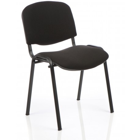ISO CLUB Conference Meeting or Training Black framed metal stacking chair Black fabric