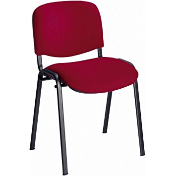 ISO CLUB Conference Meeting or Training Black framed metal stacking chair Claret