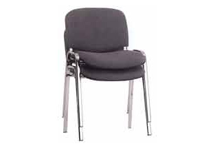 ISO Club Stacking Chrome Conference and Training Chair Charcoal