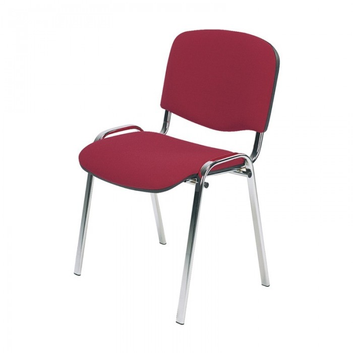 ISO Club Stacking Chrome Conference and Training Chair Claret