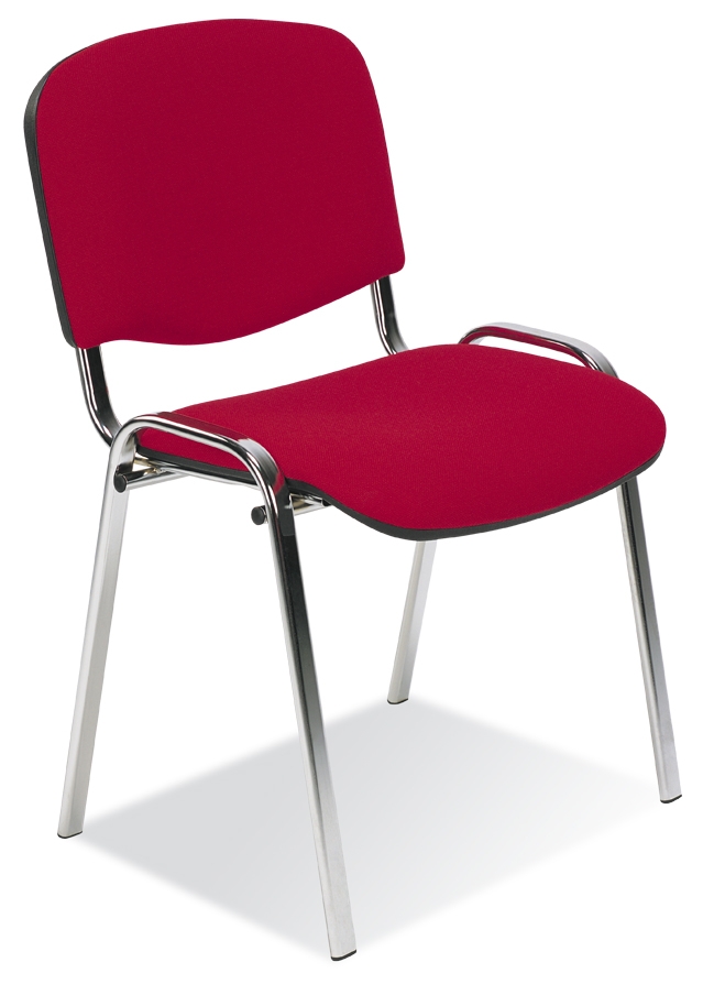 ISO Club Stacking Chrome Conference and Training Chair Red