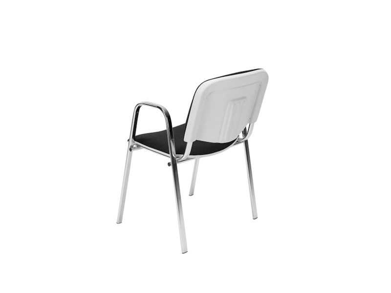 Iso Bianco white shell chrome frame stacking chair express ex stock