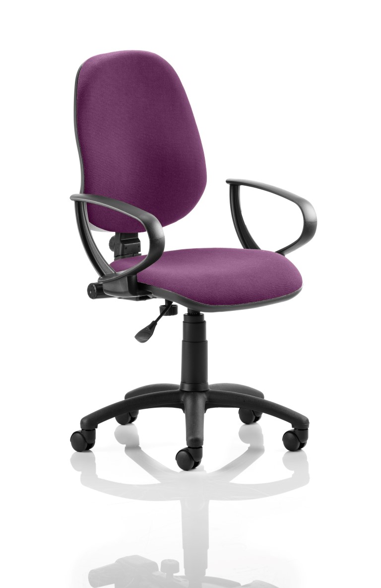 Eclipse I Lever Task Operator Chair Bespoke With Loop Arms In Purple