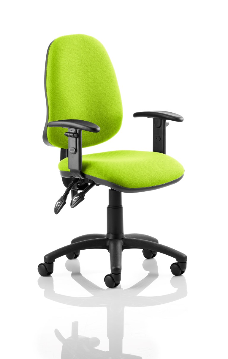 Eclipse II Lever Task Operator Chair Bespoke With Height Adjustable Arms In Swizzle