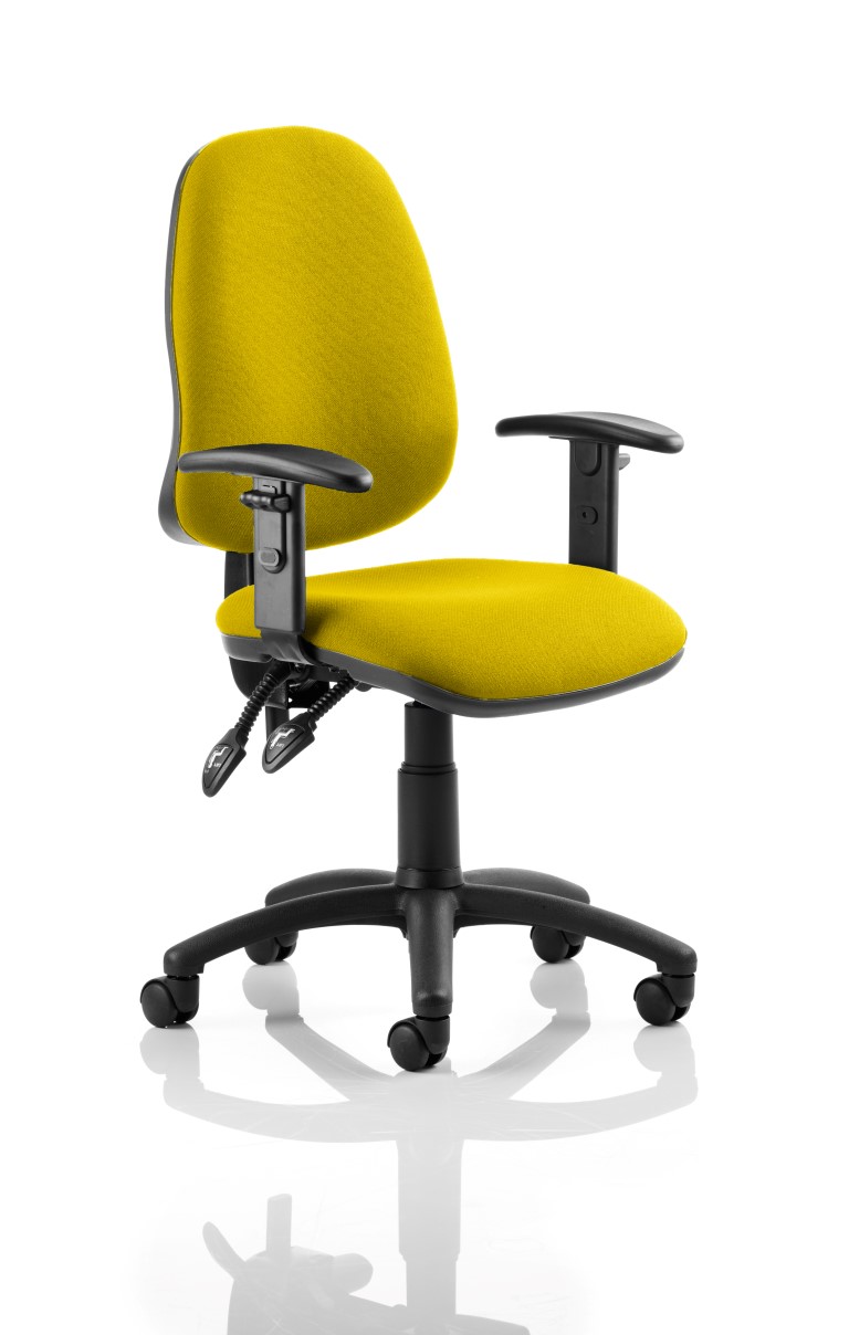 Eclipse II Lever Task Operator Chair Bespoke With Height Adjustable Arms In Sunset