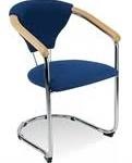 Kelly chrome cantilever chair with beech arms express ex stock black,blue and red xtreme fabric