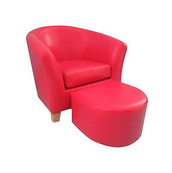 Kids Red Faux Leather Tub Chair And, Childrens Faux Leather Chair