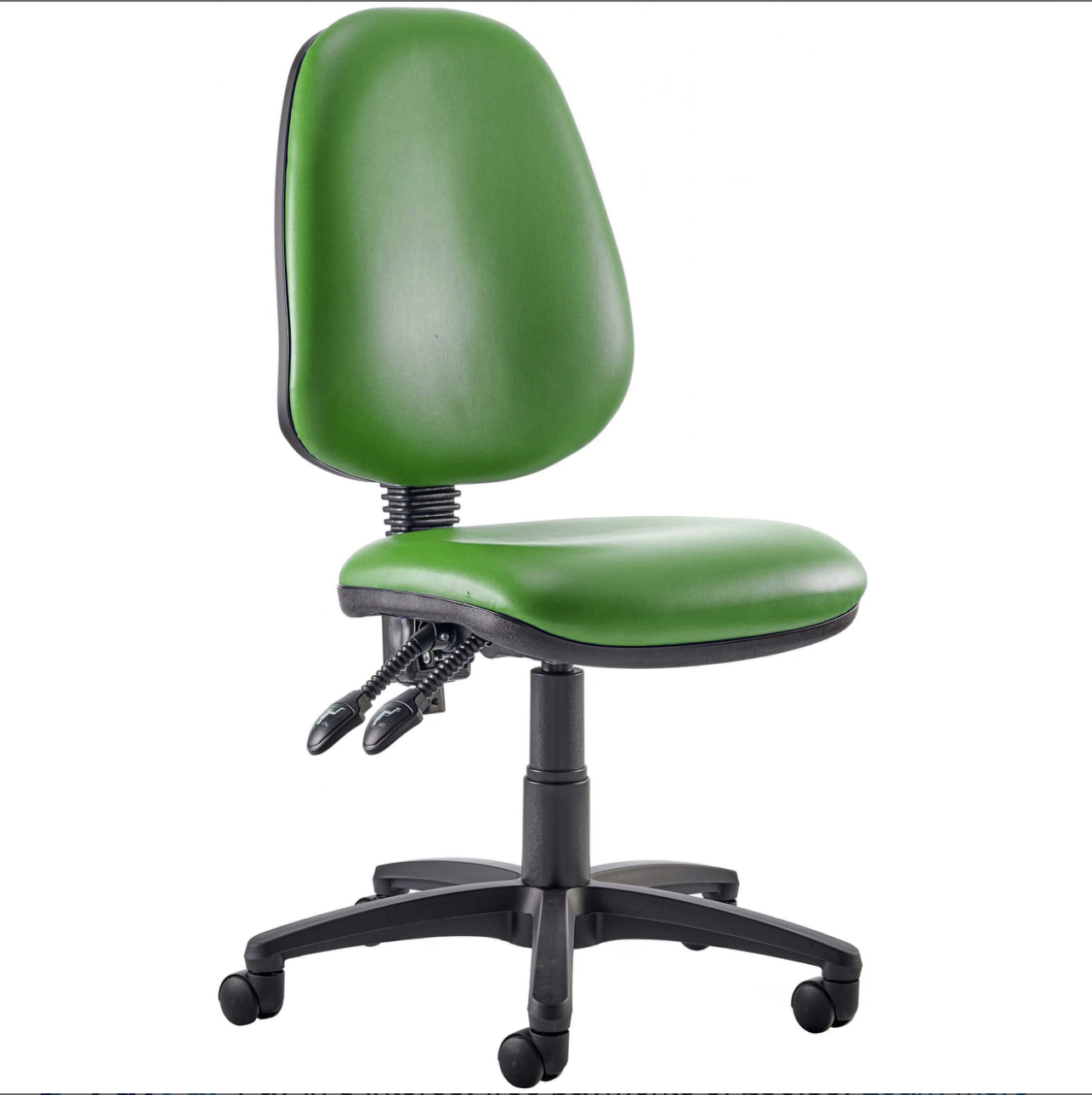 Kirby High back 2 lever vinyl operators chair green