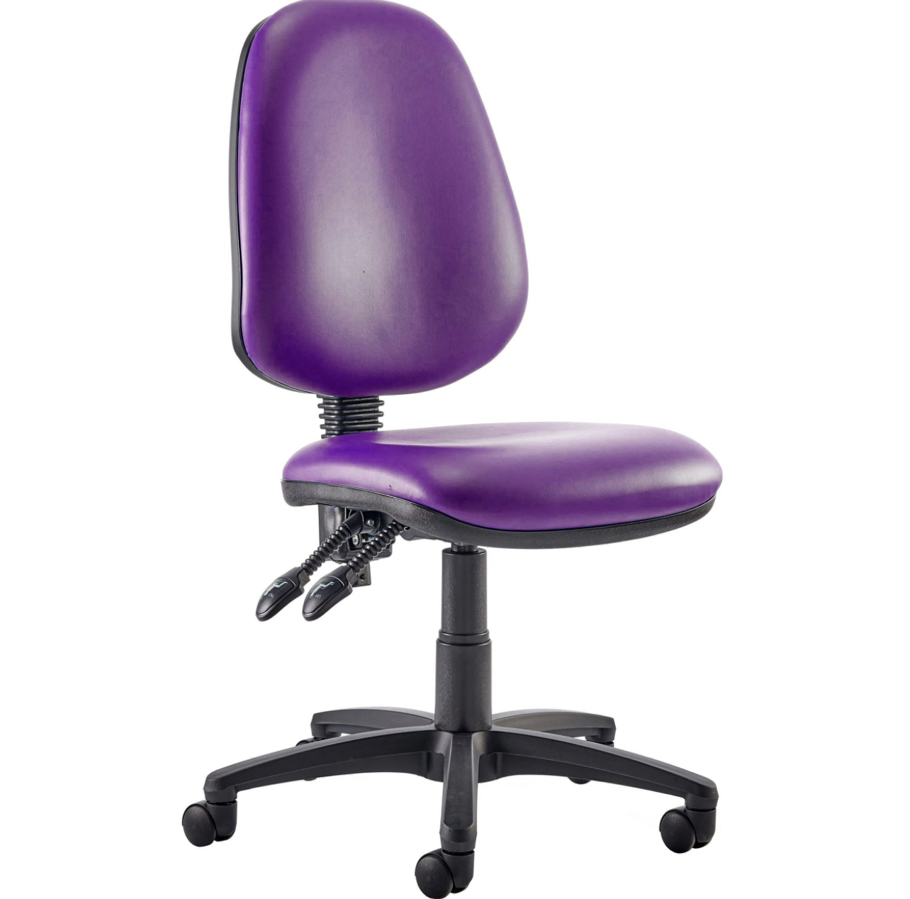 Kirby High back 2 lever vinyl operators chair purple