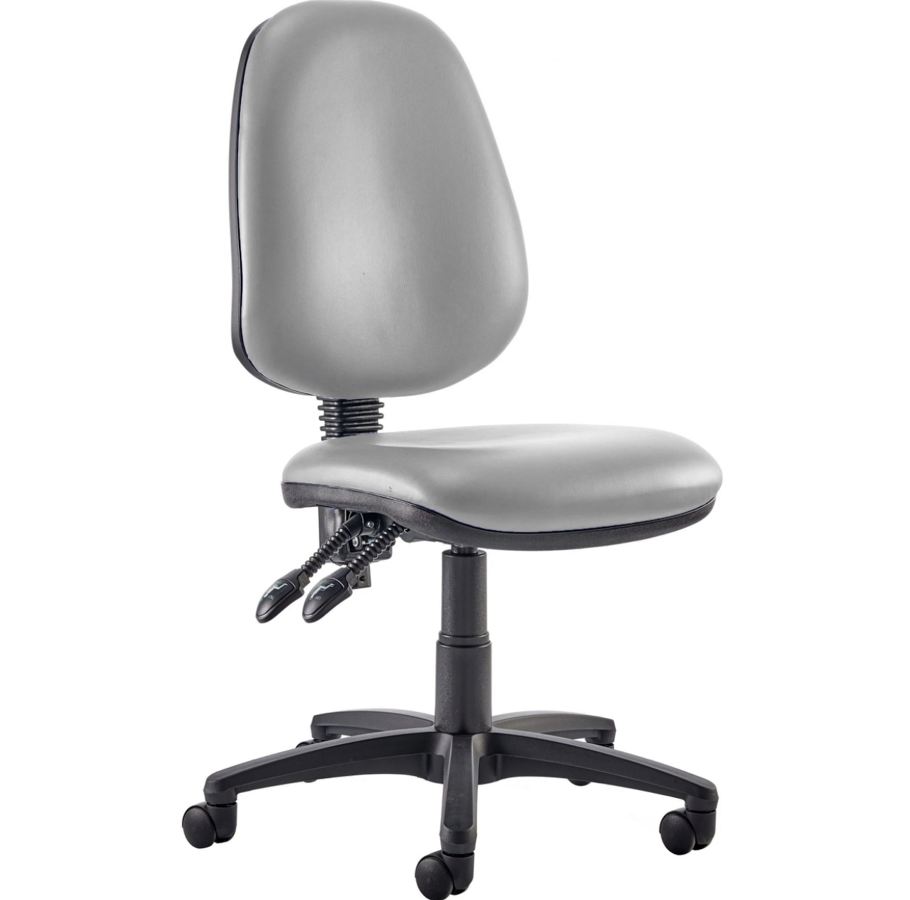 Kirby High back 2 lever vinyl operators chair mid grey colour