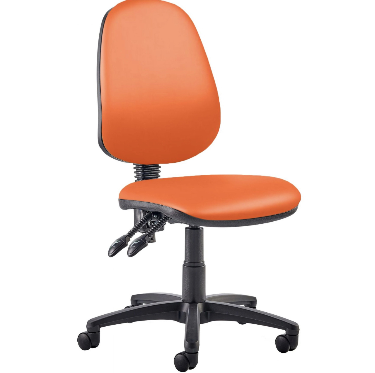 Kirby High back 2 lever vinyl operators chair orange 
