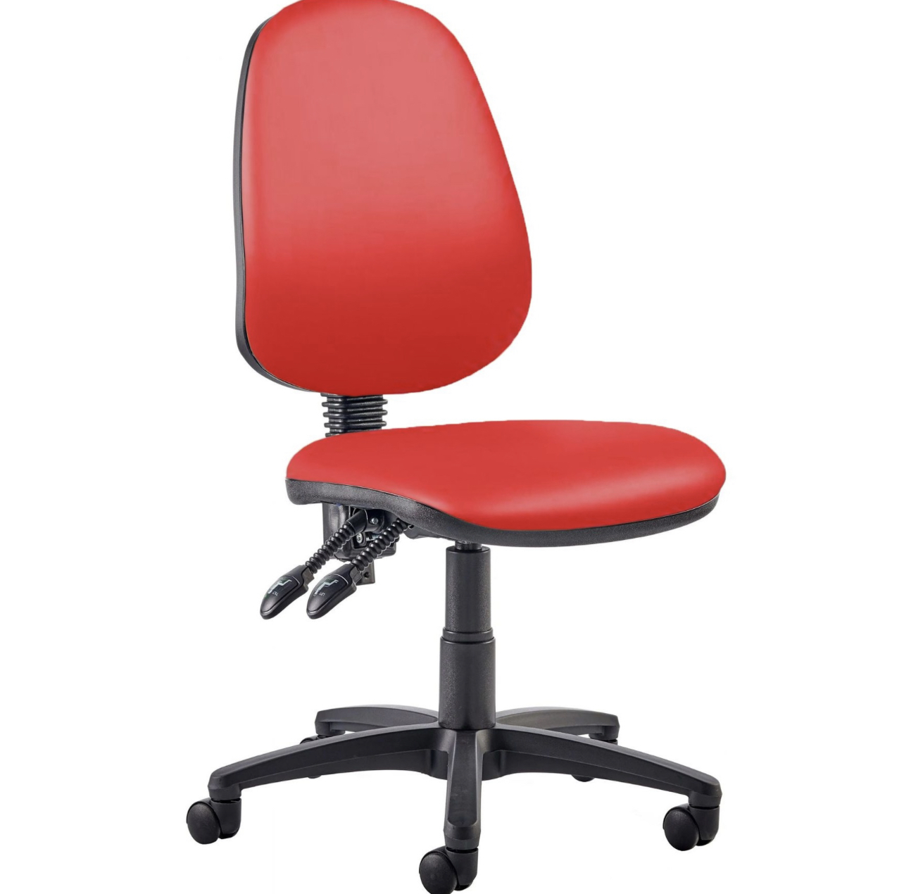 Kirby High back 2 lever vinyl operators chair red