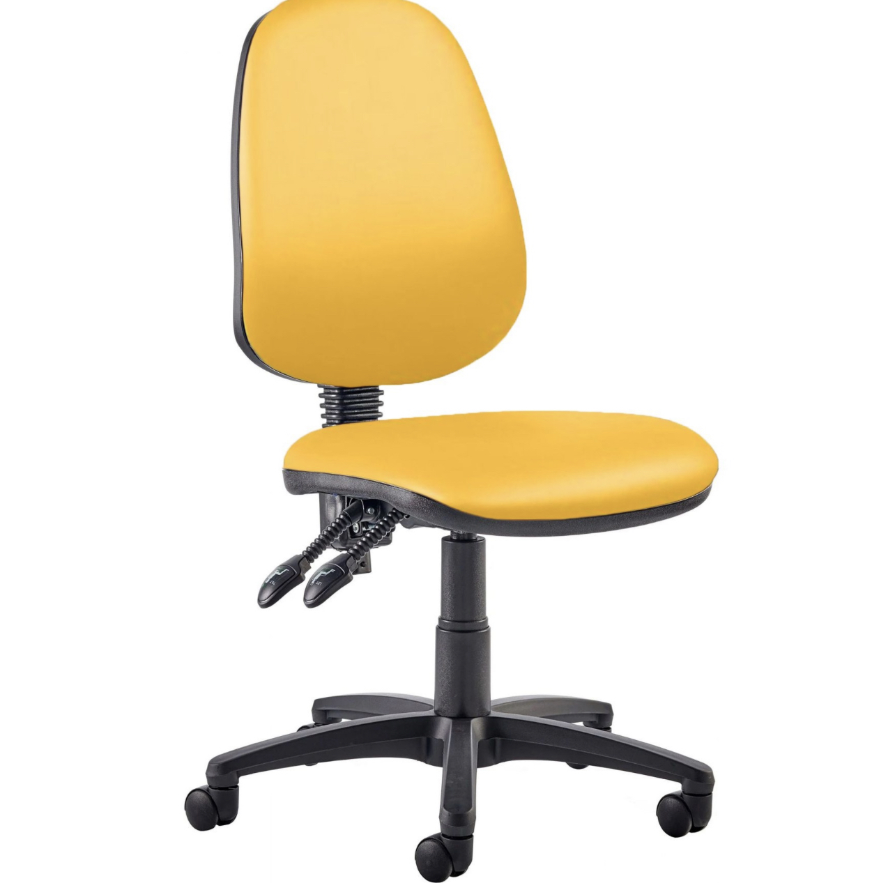 Kirby High back 2 lever vinyl operators chair yellow
