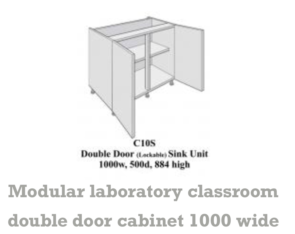 Modular laboratory classroom double door cabinet 1000 wide
