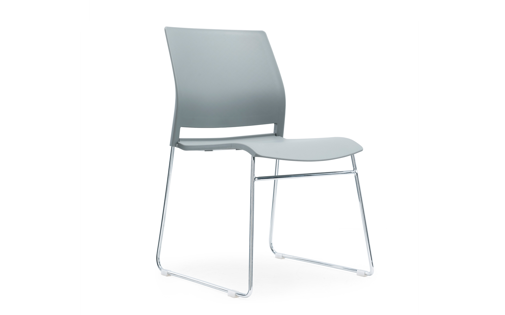 Multi purpose skid frame chair plastic seat and back stacks 10 high grey