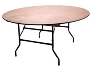 6ft Round plywood trestle Table
