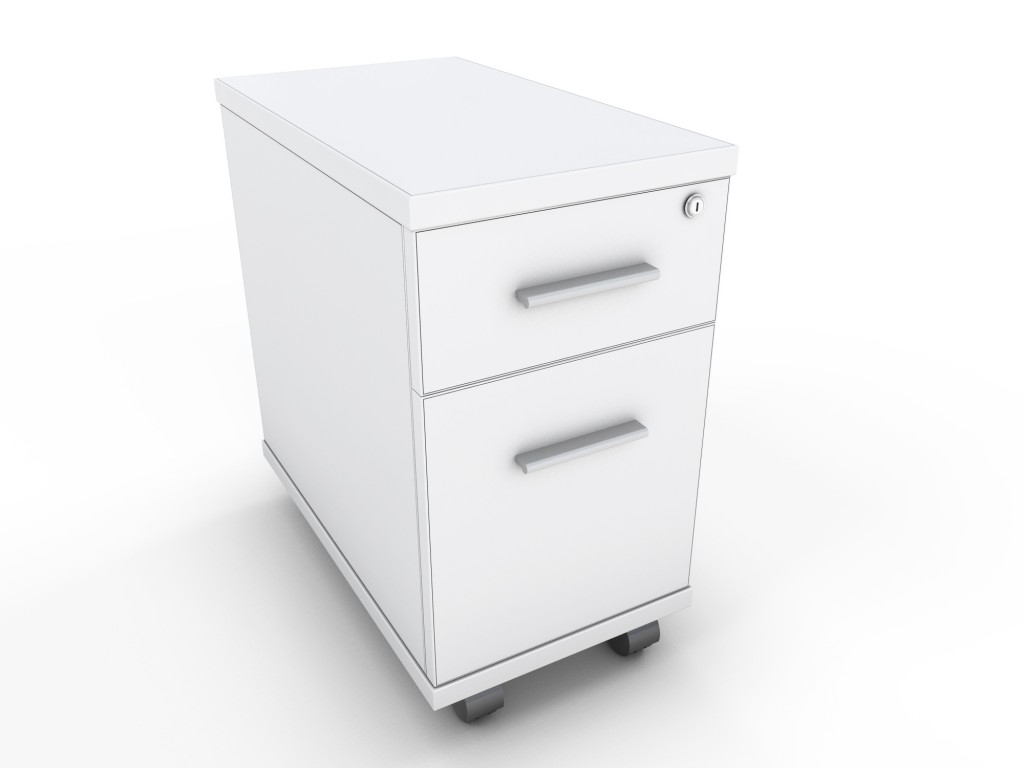 Narrow under desk mobile drawer unit 300MM wide x 520mm deep x 550mm high 